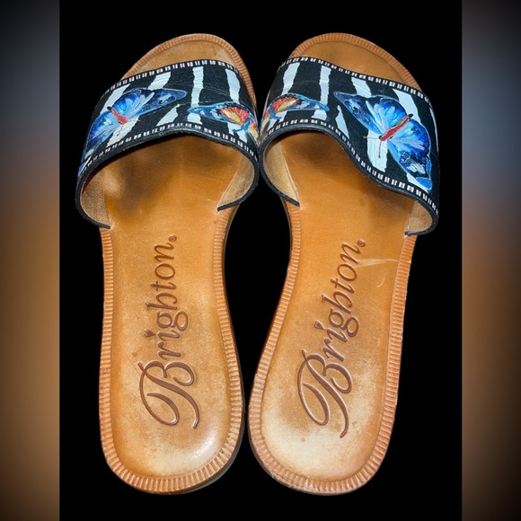 Brighton Africa Designer Beth Farrara Leather Flip Flop Sandals 7 1/2 - Picture 6 of 8